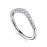 Curved Wedding Ring in 14k White Gold with Round  at Gabriel & Co.