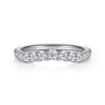 Curved Wedding Ring in 14k White Gold with Round Natural Diamond at Gabriel & Co.