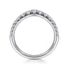 Curved Wedding Ring in 14k White Gold with Round Natural Diamond at Gabriel & Co.