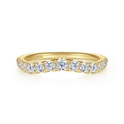 Annecy - Curved-14K Yellow Gold Diamond Anniversary Band