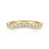 Curved Wedding Ring in 14k Yellow Gold with Round Natural Diamond at Gabriel & Co.