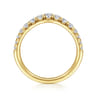 Curved Wedding Ring in 14k Yellow Gold with Round Natural Diamond at Gabriel & Co.