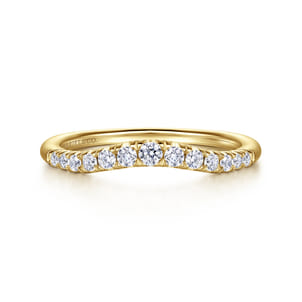 Annecy - Curved-14K Yellow Gold Diamond Anniversary Band