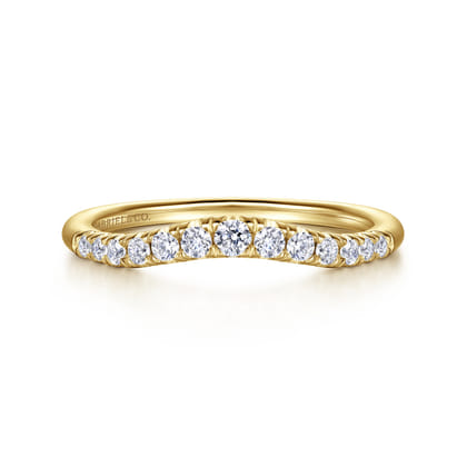 Annecy - Curved-14K Yellow Gold Diamond Anniversary Band