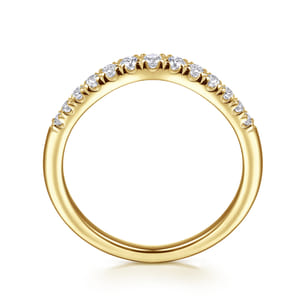 Annecy - Curved-14K Yellow Gold Diamond Anniversary Band