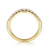 Curved Wedding Ring in 14k Yellow Gold with Round Natural Diamond at Gabriel & Co.