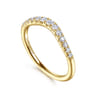 Curved Wedding Ring in 14k Yellow Gold with Round Natural Diamond at Gabriel & Co.