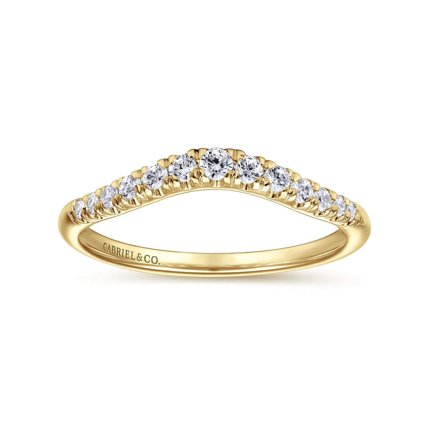 Annecy - Curved-14K Yellow Gold Diamond Anniversary Band
