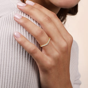 Annecy - Curved-14K Yellow Gold Diamond Anniversary Band