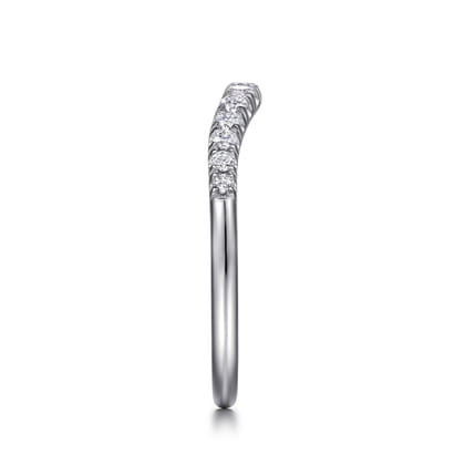 Annecy - Curved Platinum French Pave Diamond Wedding Band