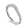 Curved Wedding Ring in Platinum with Round Natural Diamond at Gabriel & Co.