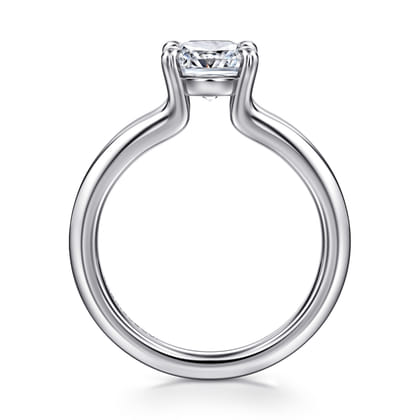 Annie - 14K White Gold Split Shank Cushion Cut Diamond Engagement Ring