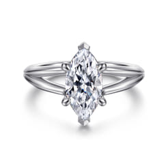 Annie - 14K White Gold Split Shank Marquise Shape Diamond Engagement Ring