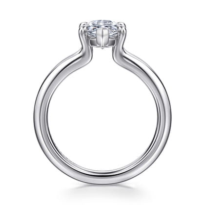 Annie - 14K White Gold Split Shank Marquise Shape Diamond Engagement Ring