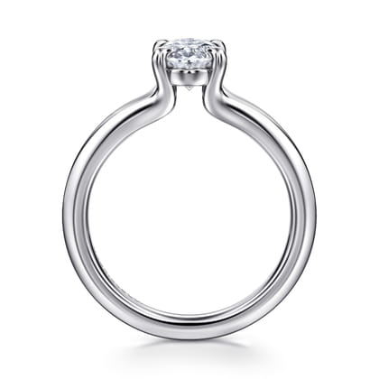 Annie - 14K White Gold Split Shank Oval Diamond Engagement Ring