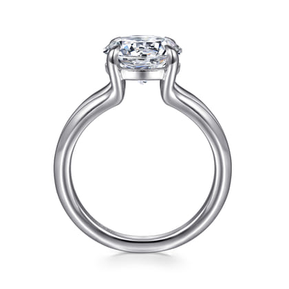 Annie - 14K White Gold Split Shank Round Diamond Engagement Ring