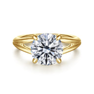 Annie - 14K Yellow Gold Split Shank Round Diamond Engagement Ring