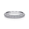 Straight Wedding Ring in 14k White Gold with Round Natural Diamond at Gabriel & Co.