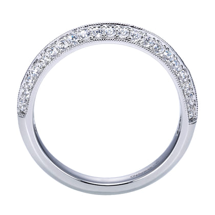 Antibes - 14K White Gold Knife Edge Diamond Anniversary Band with Milgrain