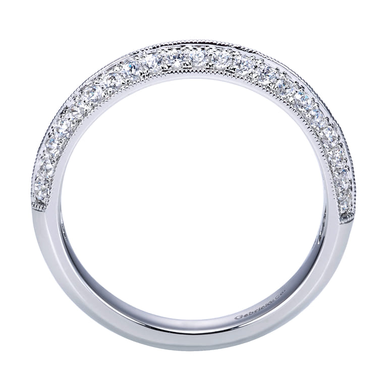 Straight Wedding Ring in 14k White Gold with Round Natural Diamond at Gabriel & Co. - Shot 2