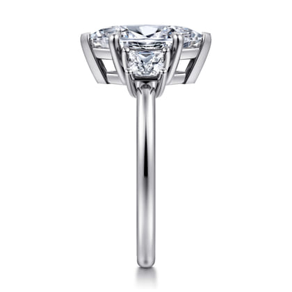 Antonia - 14K White Gold Marquise Shape Three Stone Diamond Engagement Ring