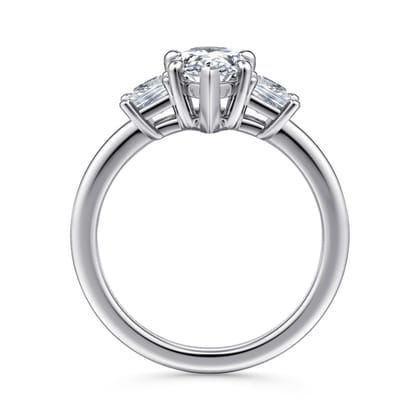 Antonia - 14K White Gold Pear Shape Three Stone Diamond Engagement Ring
