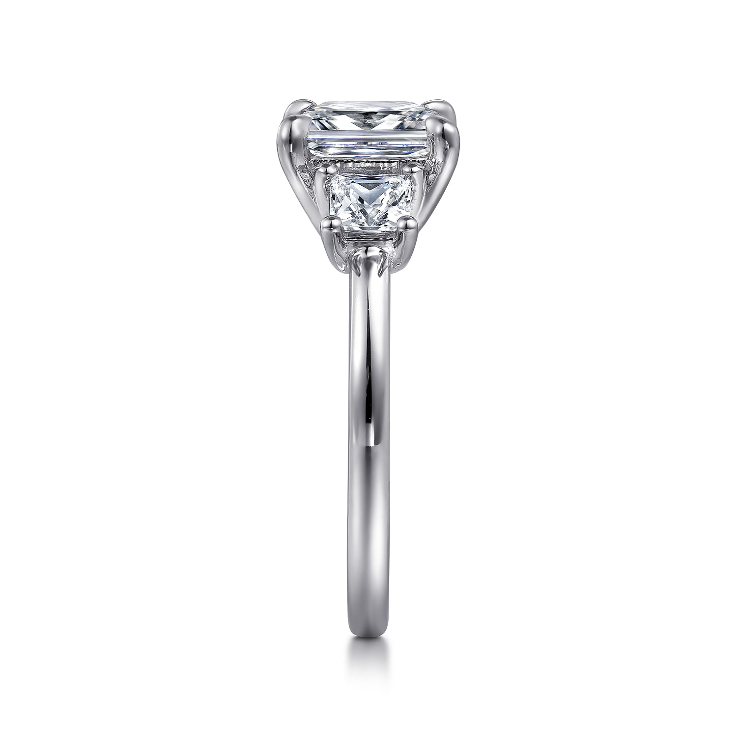 Antonia - 14K White Gold Princess Cut Three Stone Diamond Engagement Ring