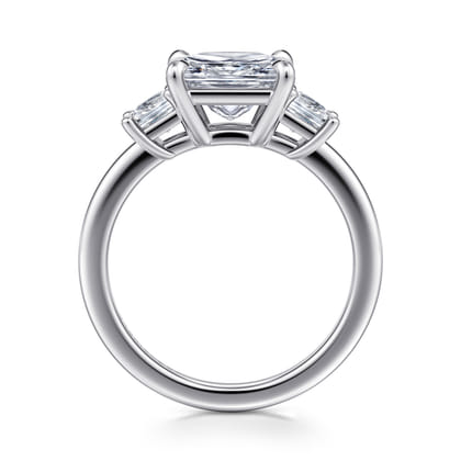 Antonia - 14K White Gold Princess Cut Three Stone Diamond Engagement Ring