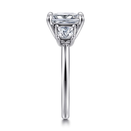 Antonia - 14K White Gold Princess Cut Three Stone Diamond Engagement Ring