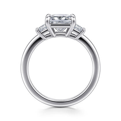 Antonia - 14K White Gold Princess Cut Three Stone Diamond Engagement Ring