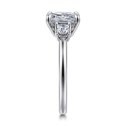 Antonia - 14K White Gold Princess Cut Three Stone Diamond Engagement Ring