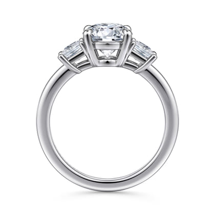 Antonia - 14K White Gold Round Three Stone Diamond Engagement Ring
