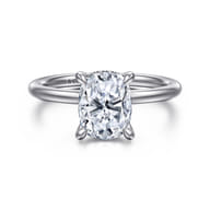 Anuk - 14K White Gold Elongated Cushion Diamond Engagement Ring