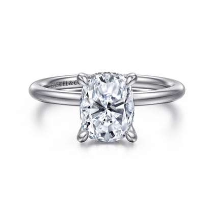 Anuk - 14K White Gold Elongated Cushion Diamond Engagement Ring