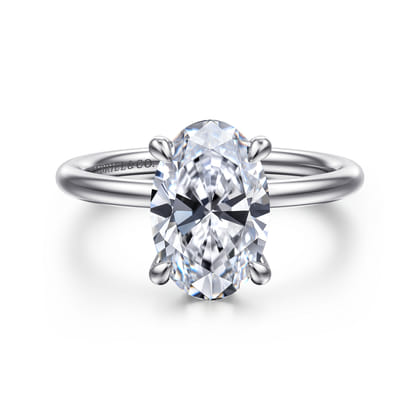 Anuk - 14K White Gold Oval Diamond Engagement Ring