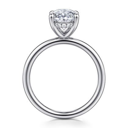 Anuk - 14K White Gold Oval Diamond Engagement Ring