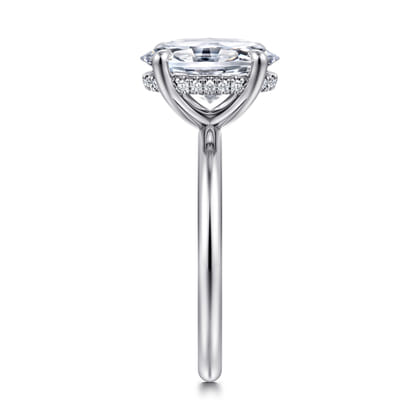 Anuk - 14K White Gold Oval Diamond Engagement Ring
