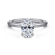 Anuk - 14K White Gold Oval Diamond Engagement Ring