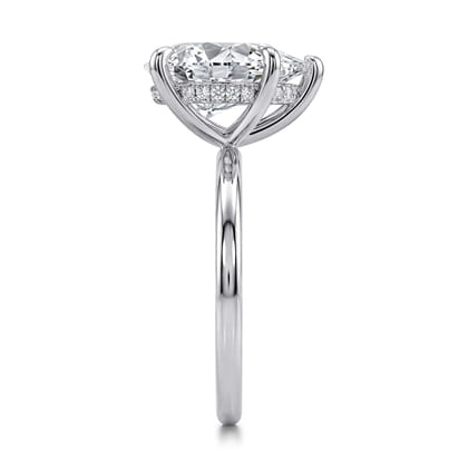 Anuk - 14K White Gold Pear Shape Diamond Engagement Ring