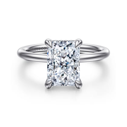 Anuk - 14K White Gold Radiant Diamond Engagement Ring