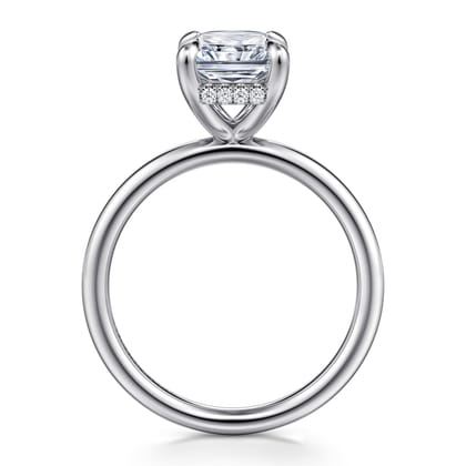 Anuk - 14K White Gold Radiant Diamond Engagement Ring