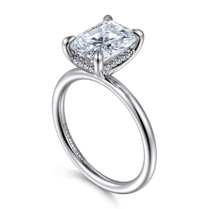 Anuk - 14K White Gold Radiant Diamond Engagement Ring