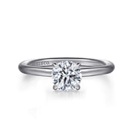 Anuk - 14K White Gold Round Hidden Halo Diamond Engagement Ring