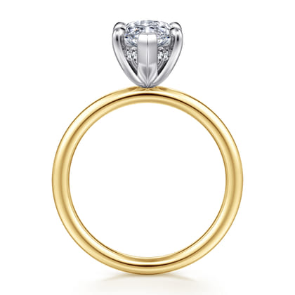 Anuk - 14K White-Yellow Gold Marquise Shape Diamond Engagement Ring