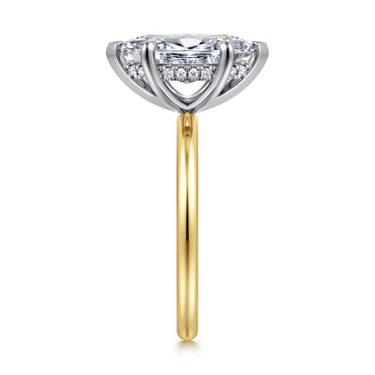 Anuk - 14K White-Yellow Gold Marquise Shape Diamond Engagement Ring