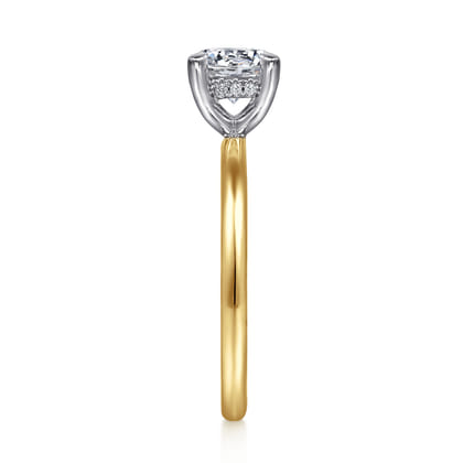 Anuk - 14K White Yellow Gold Round Diamond Engagement Ring