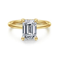 Anuk - 14K Yellow Gold Emerald Cut Diamond Engagement Ring