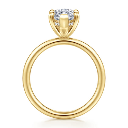 Anuk - 14K Yellow Gold Marquise Shape Diamond Engagement Ring