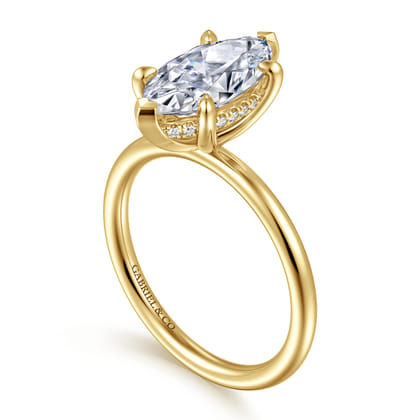 Anuk - 14K Yellow Gold Marquise Shape Diamond Engagement Ring