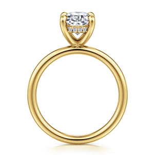 Anuk - 14K Yellow Gold Oval Hidden Halo Diamond Engagement Ring